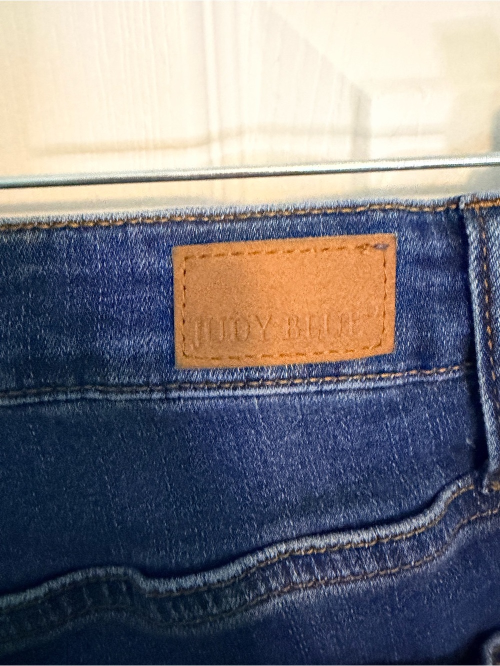 Judy Blue Dark Indigo Flare Jeans with Orange Stitching
